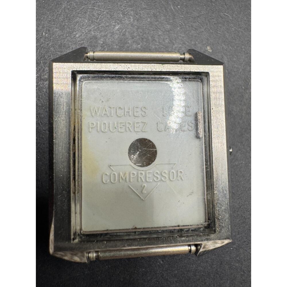 Vintage Piquerez Compressor Stainless Steel Watch Case For Parts/Repairs